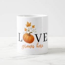 LIEBE wächst hier | Kürbisbriefe Herbst Jumbo-Tasse