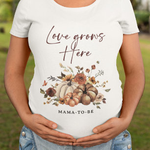 Liebe wächst hier Pumpkin Fall Baby Shower T-Shirt