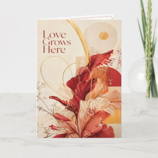 Liebe wächst hier Romantische Blumen-Grußkarte Karte