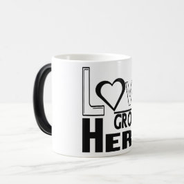 Liebe wächst hier verwandlungstasse