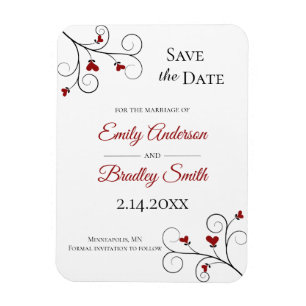 Liebe wächst   Red Hearts Wedding Save the Date Magnet