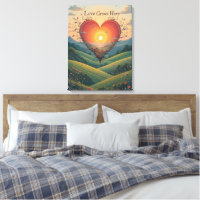 Liebe wächst sonniges Herz Landschaft Kunst