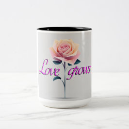 Liebe wächst zweifarbige tasse