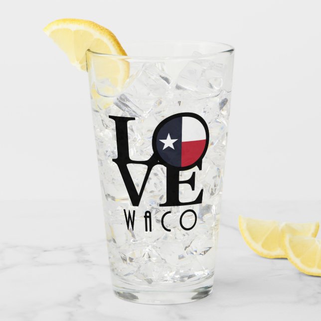 LIEBE Waco Texas Glas (Vorderseite Ice)