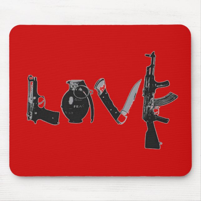 Liebe-Waffen Mousepad (Vorne)