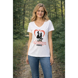 💖 Liebe wählt immer den V-Neck T - Shirt für Frau