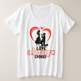 💖 Liebe wählt immer die weibliche T-SH-Basisgröße Große Größe T-Shirt