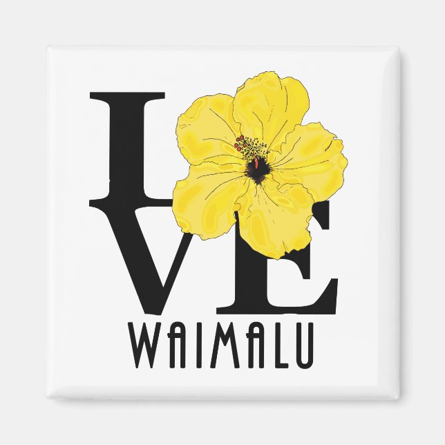 LIEBE Waimalu Yellow Hibiskus Magnet (Vorne)