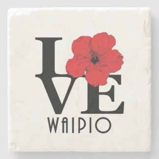 LIEBE Waipio Hawaii Roter Hibiskus Steinuntersetzer