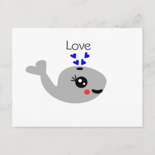 Liebe Wal, Happy Whale Postkarte