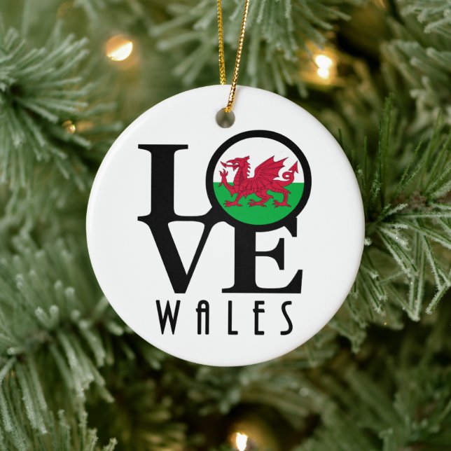 LIEBE Wales Keramik Ornament (Baum)