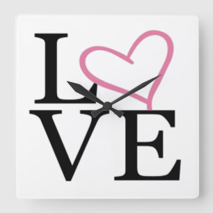 Liebe Wall Clock Quadratische Wanduhr