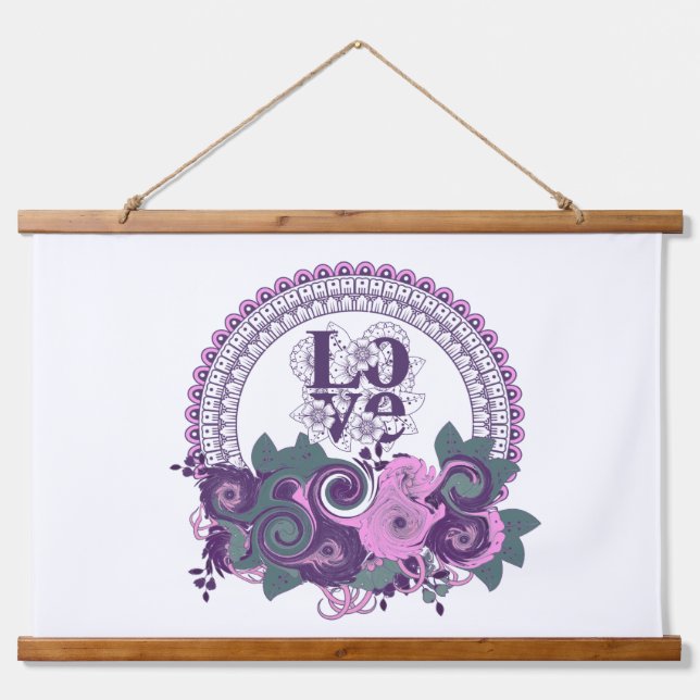 Liebe Wandteppich Mit Holzrahmen (Vorne)