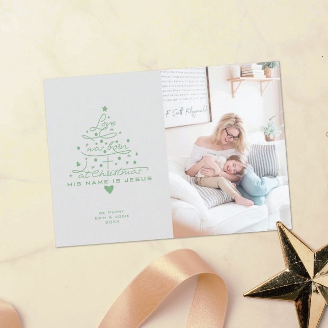 Liebe war Geborene Baumweihnachtskarte Feiertagskarte (Von Creator hochgeladen)