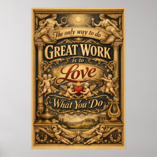 Liebe Was Du Tu Renaissance-Typografie-Kunst Poster