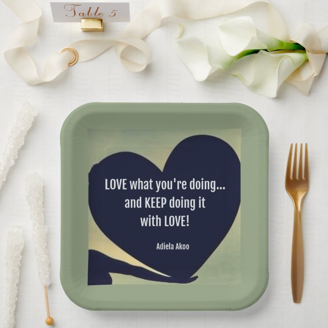 LIEBE, was Sie tun Papier Teller - Adiela Akoo (Hochzeit)