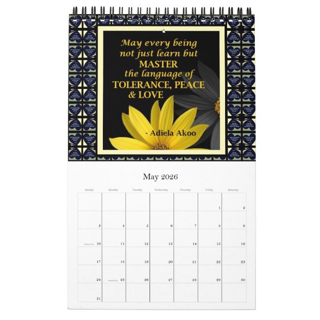 LIEBE Was wir tun Kalender von Poet Adiela Akoo (Mai 2026)