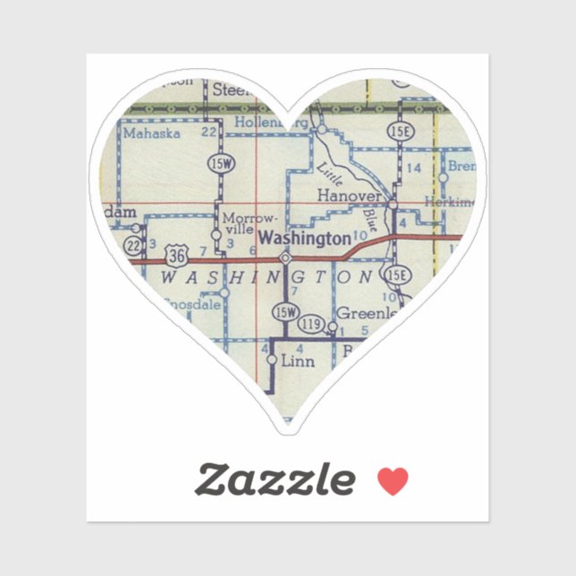 Liebe Washington Kansas Aufkleber (Blatt)