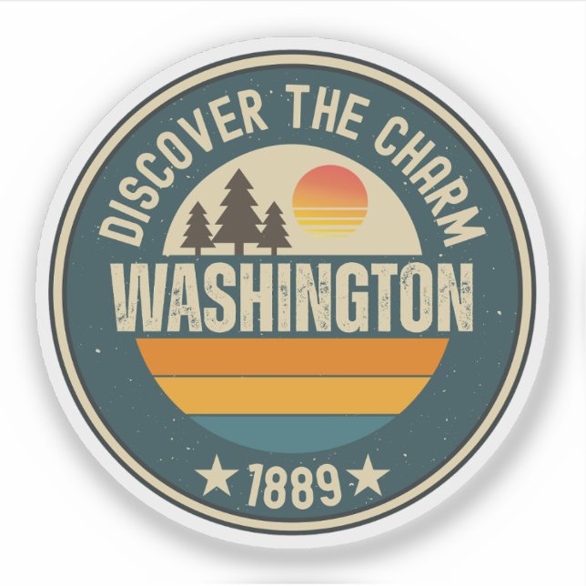 Liebe Washington - WA Staat Souvenir Aufkleber (Vorderseite)