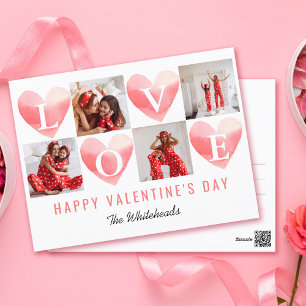 Liebe Wasserfarbe  Foto Collage Valentine Feiertagspostkarte