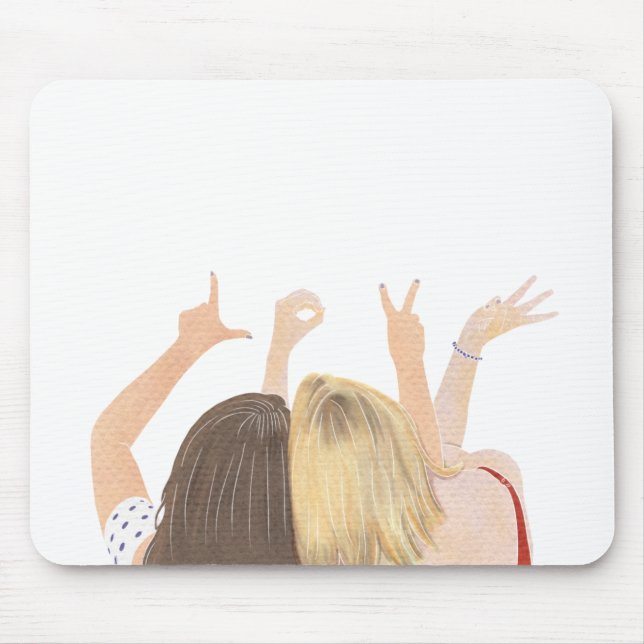 LIEBE Watercolor Friends Mouse Pad Mousepad (Vorne)
