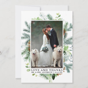 Liebe Watercolor Greenery Pine Dankeskarte