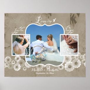 Liebe Wedding Foto Collage Poster