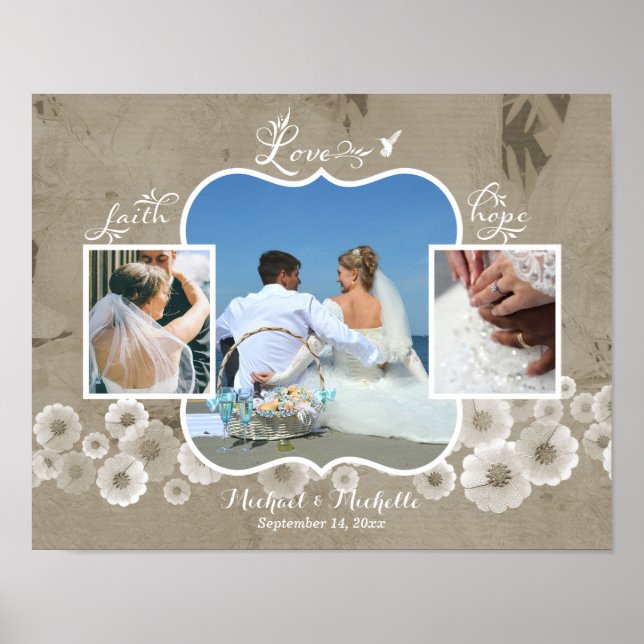 Liebe Wedding Foto Collage Poster (Vorne)