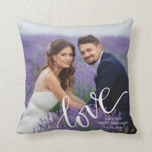 LIEBE Wedding Foto Monogram Keepake Kissen