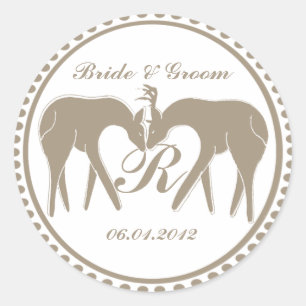 Liebe Wedding Monogram Runder Aufkleber