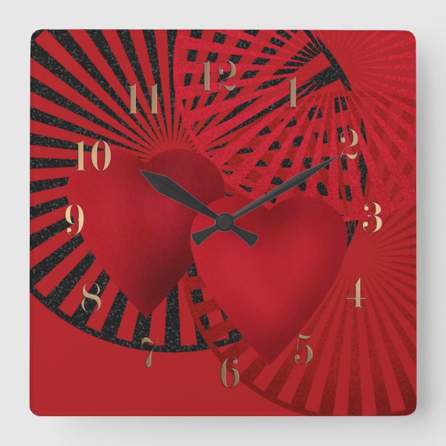 Liebe, Wedding Quadratische Wanduhr (Vorderseite)
