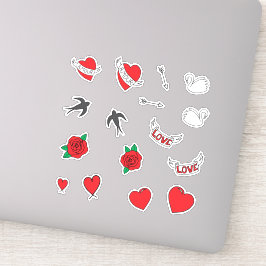 Liebe Wedding Retro Aufkleber