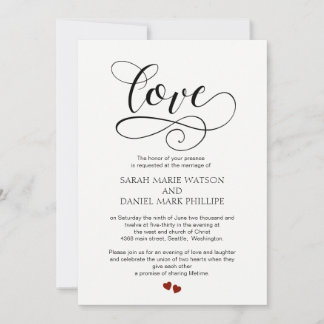 Liebe Wedding Typografie Elegante Script-Einladung Einladung