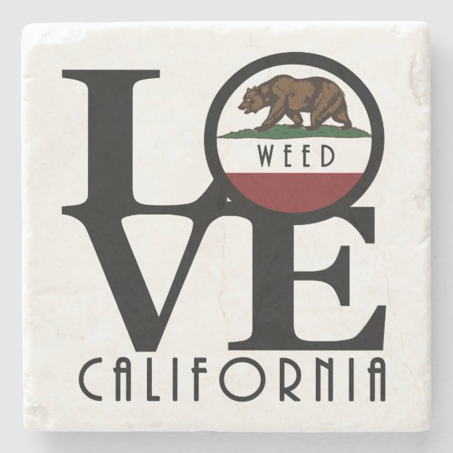 LIEBE Weed California Steinuntersetzer (Vorderseite)