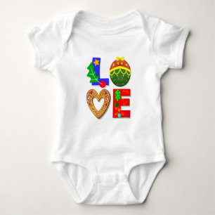 Liebe Weihnachten, Cookies Xmas Gingerbread Typo Baby Strampler