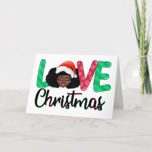 Liebe Weihnachts-Afro-Karte Feiertagskarte