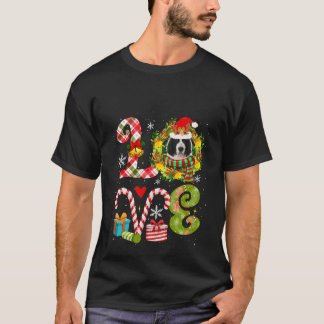 Liebe Weihnachts Landseer Weihnachtsmannmütze Hund T-Shirt