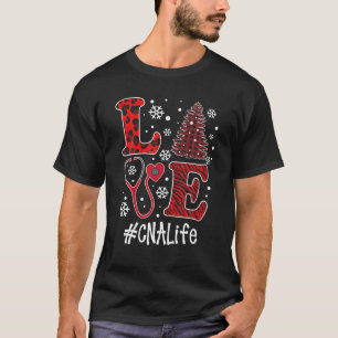 Liebe Weihnachts Stethoskop Kariertes Muster CNA T-Shirt