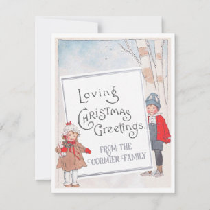 Liebe Weihnachtsgrüße Custom Vintag Children Feiertagskarte