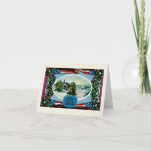 Liebe Weihnachtsgrüße, Vintage, Winterlandschaft Karte
