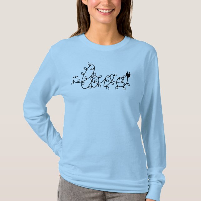 Liebe Weihnachtslichter Text-45871 T-Shirt (Vorderseite)