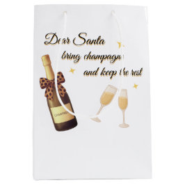 Liebe Weihnachtsmann Champagner Design Mittlere Geschenktüte