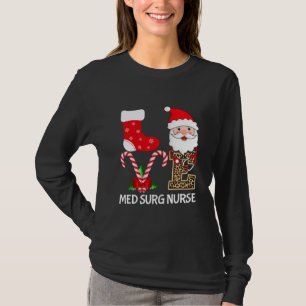 Liebe Weihnachtsmannmütze Stethoscope Med Surg Le T-Shirt