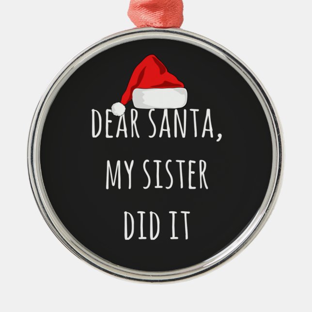 Liebe Weihnachtsschwester tat es Weihnachten Ornament Aus Metall (Vorne)