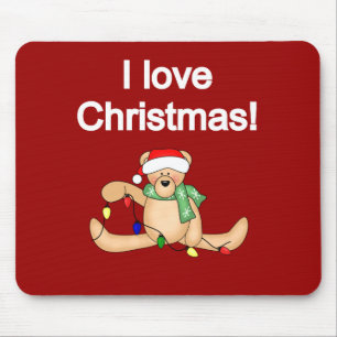 Liebe-Weihnachtst-shirts und -geschenke des Teddy- Mousepad