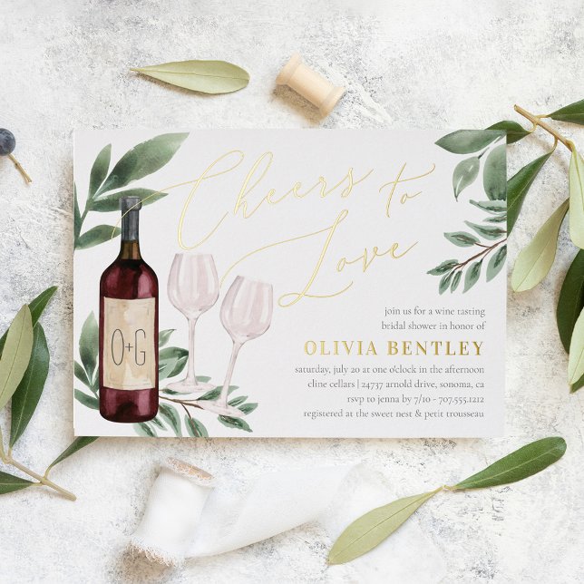 Liebe Weinverkostung Brautparty Folieneinladung (Von Creator hochgeladen)