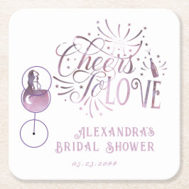 Liebe Weinverkostung Elegantes Brautparty Rechteckiger Pappuntersetzer