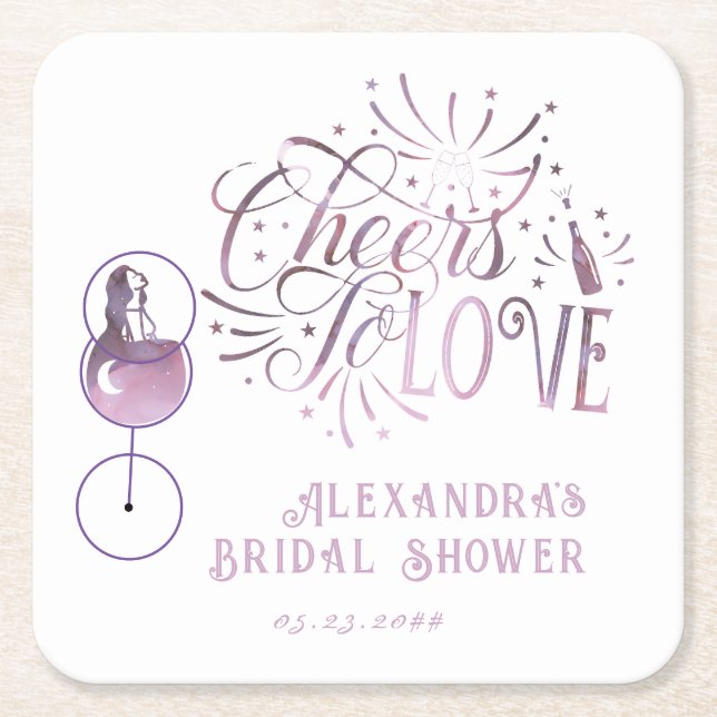 Liebe Weinverkostung Elegantes Brautparty Rechteckiger Pappuntersetzer (Vorderseite)