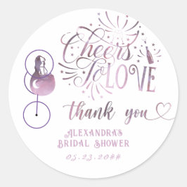 Liebe Weinverkostung Elegantes Brautparty Runder Aufkleber