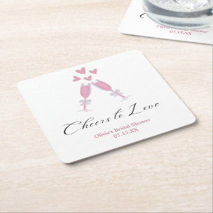 Liebe Weinverkostung Modernes Brautparty Rechteckiger Pappuntersetzer